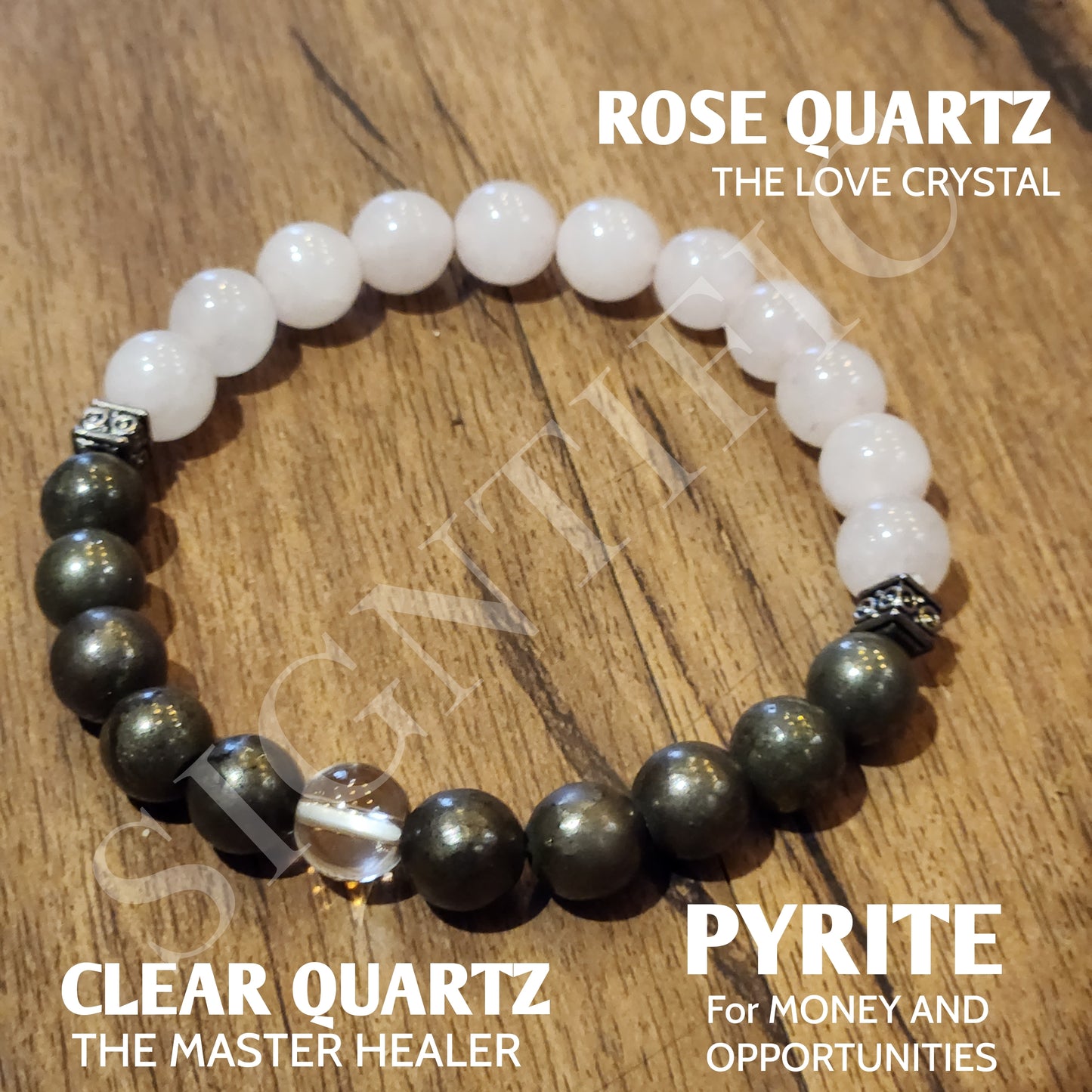 SIGNTIFIC 'MONEY-MAAN' Crystal ft. Pyrite and Rose Quartz with Clear Quartz