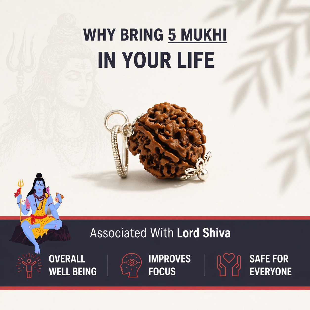AUTHENTIC NEPALI 5-MUKHI RUDRAKSH - Paanch Mukhi | For EVERYONE