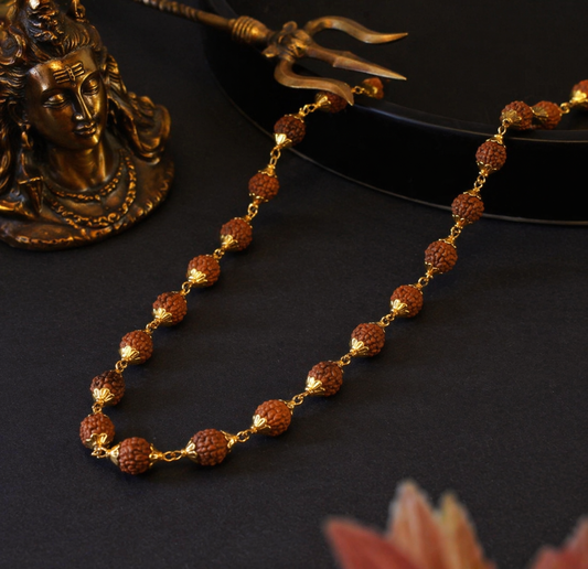 Gold Plated Premium Rudraksh Mala